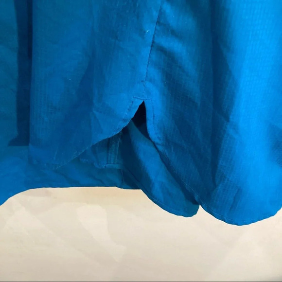 COLUMBIA Sz 2X  Short Sleeve Button Up Omni-Shade Dark Turquoise Blouse Pockets - Picture 6 of 12